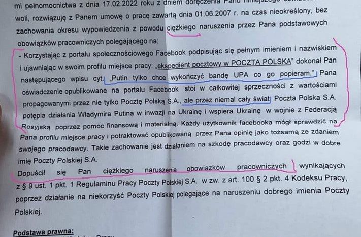 dyscyplinarka Poczta Polska