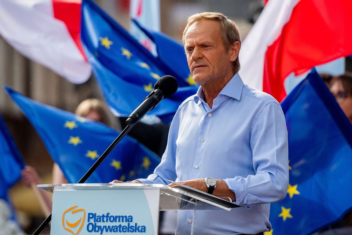 Donald Tusk w Gdańsku (Photo by Mateusz Slodkowski/SOPA Images/LightRocket via Getty Images)