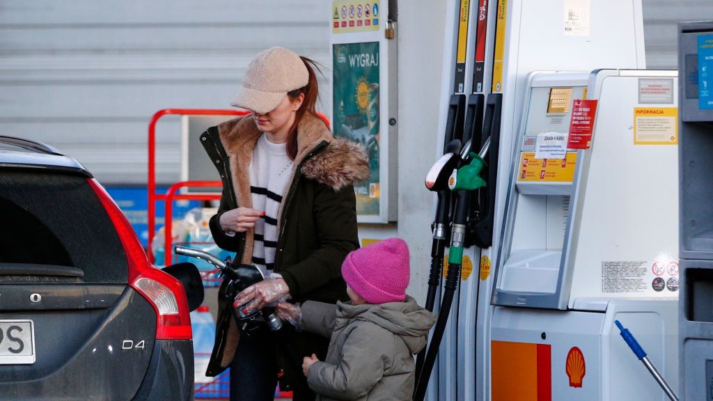 Price Of Gasoline Almost Doubles In Poland
A woman is seen at a Shell gas pump station in Warsaw, Poland on 10 March, 2022. (Photo by STR/NurPhoto via Getty Images)
NurPhoto
petrol, fuel, energy, consumer, shell gas pump station, woman, 10 march, photo