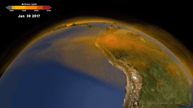 Metan na mapach NASA