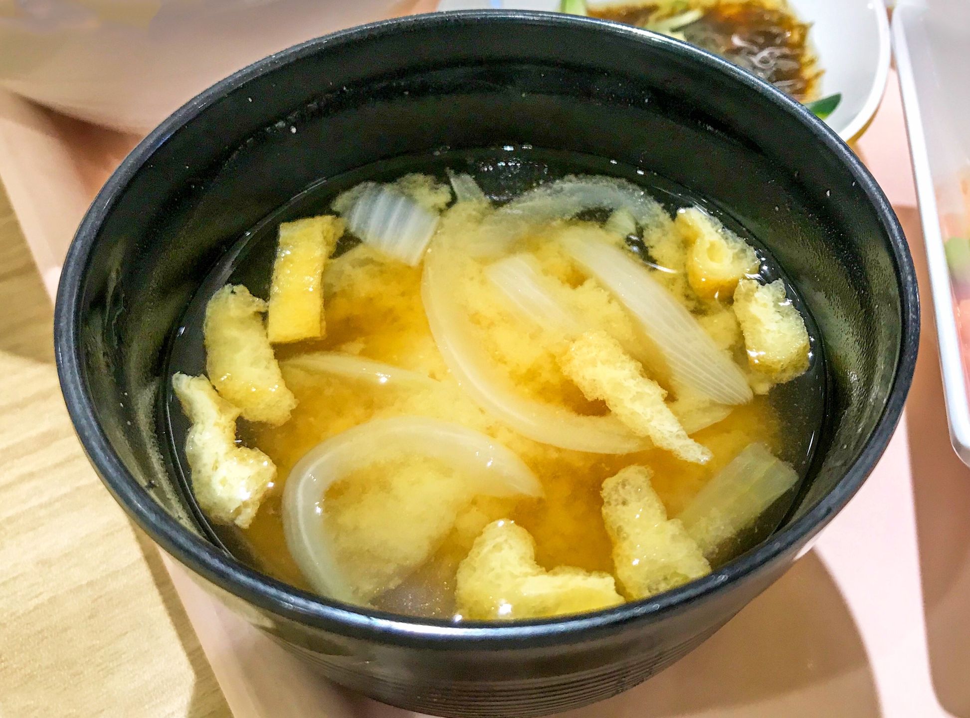 Aburaage tofu miso soup served at a cafeteria
DigiPub
