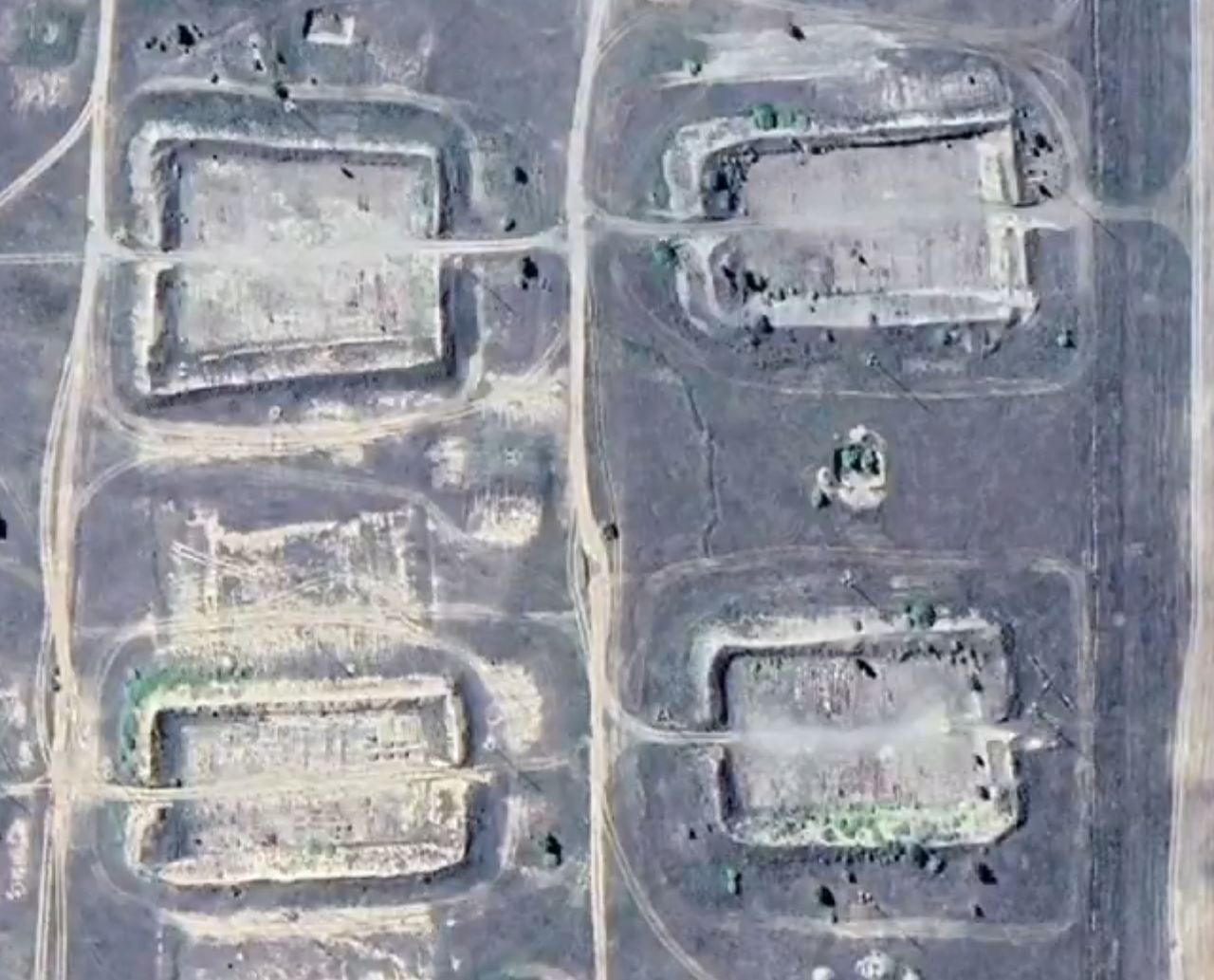 Empty depots at the artillery ammunition base no. 2719.