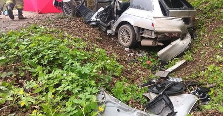 Zjechał z drogi i uderzył w drzewo. 22-latka nie miała żadnych szans