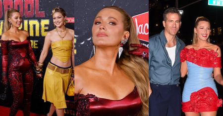 Blake Lively w DWÓCH stylówkach na premierze filmu męża. Wyeksponowała nogi w lateksowej mini i była "dziewczyną Deadpoola" (ZDJĘCIA)