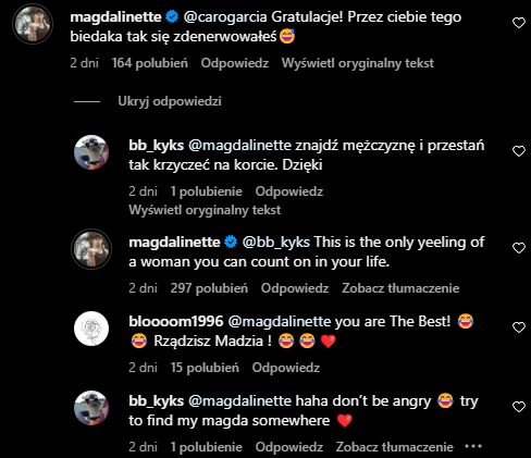 Na zdjęciu: konwersacja Magdy Linette z hejterem