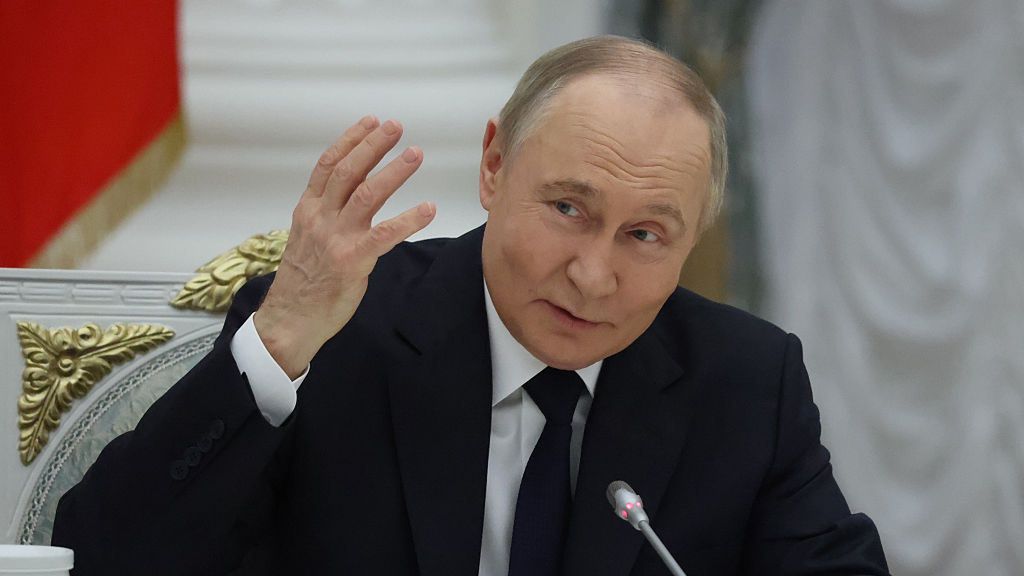 Russian President Vladimir Putin Meets Business Leaders
MOSCOW, RUSSIA - MAY 26 (RUSSIA OUT) Russian President Vladimir Putin gestures during his meeting with local business leaders at the Saint Yekeaterina's Hall of the Kremlin, May 26, 2025 in Moscow, Russia. Putin met Russian businessmen, marking the Day of the Entrepreneur. (Photo by Contributor/Getty Images)
Contributor