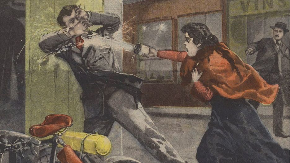 Atak kwasem na ilustracji prasowej z końca XIX wieku 