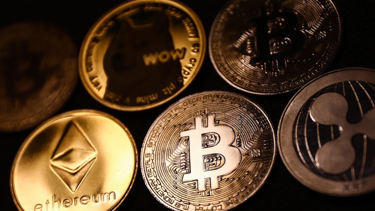 Representation of cryptocurrencies are seen in this illustration photo taken in Krakow, Poland on August 10, 2022. (Photo by Jakub Porzycki/NurPhoto via Getty Images)