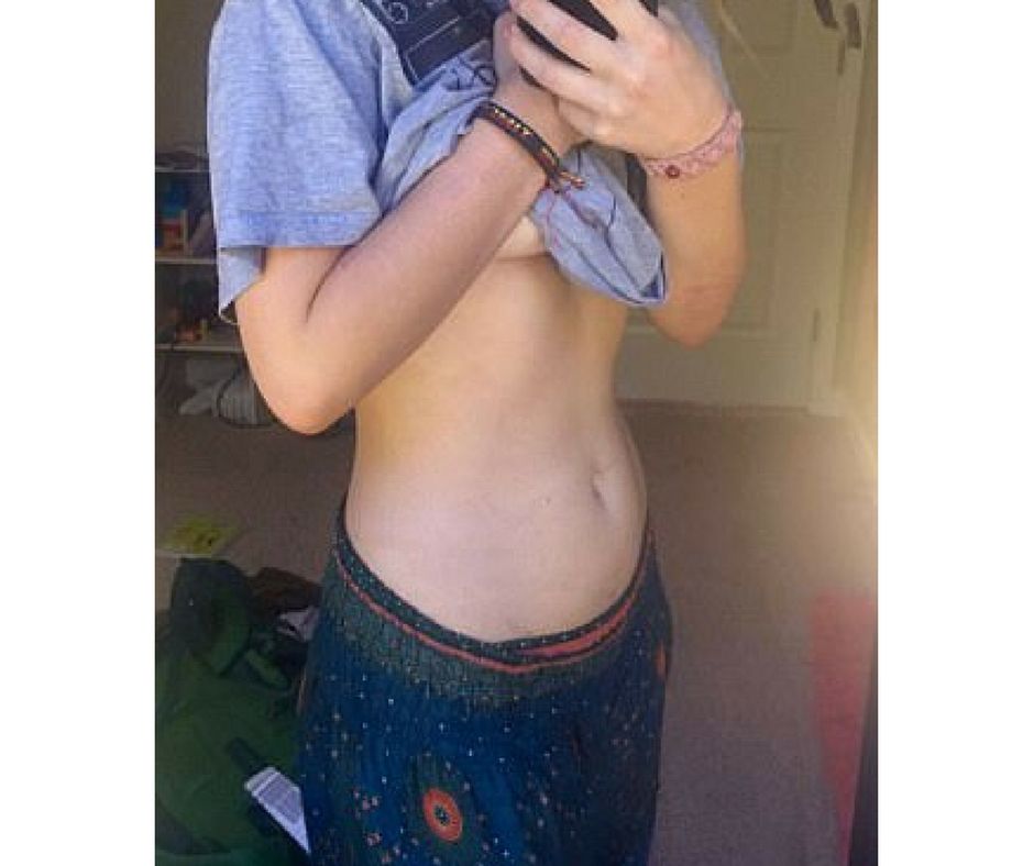 Na tym zdjęciu Reanna jest w 3. miesiącu ciąży