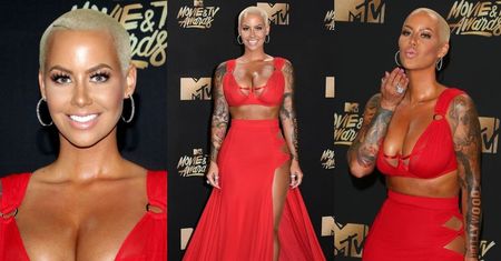 Piersi Amber Rose, łysa Cara Delevingne i siostra Miley Cyrus na imprezie MTV (ZDJĘCIA)