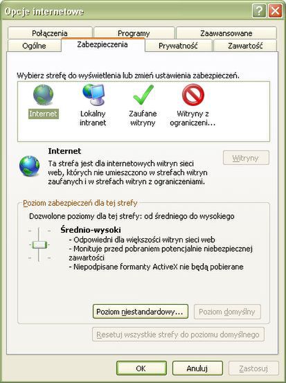 Jak wyłączyć ostrzeżenie o zabezpieczeniach w IE8? 3