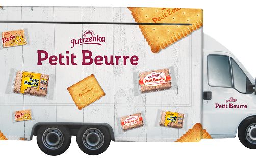 Food truck Jutrzenki promuje herbatniki Petit Beurre