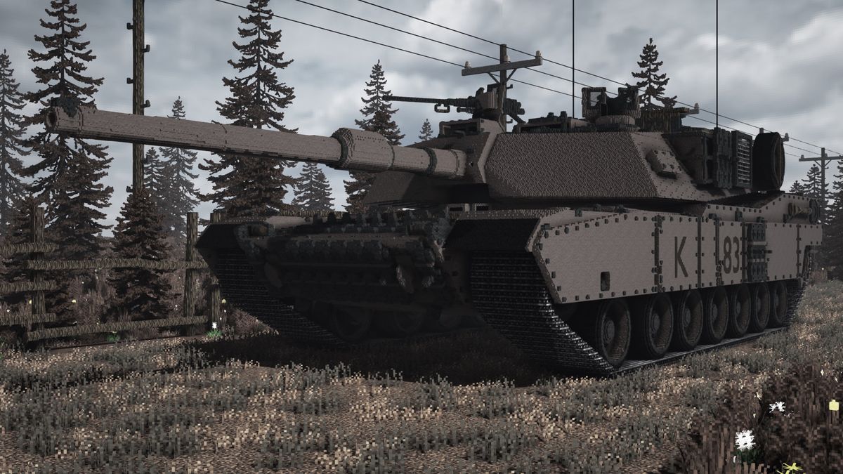M1 Abrams wykonany w grze Minecraft
