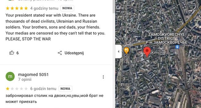 Anonymous: Ty też możesz poinformować Rosjan, co się dzieje w Ukrainie. Wystarczy Google Maps