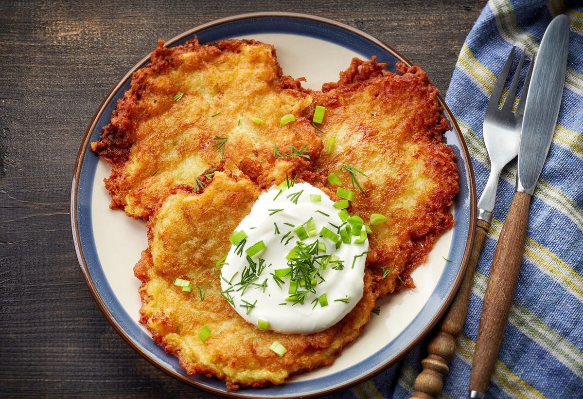 Traditional twist: Nettle-infused potato pancakes