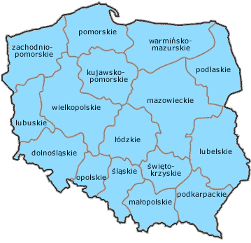 Mapa Polski - stacje kontroli pojazdów