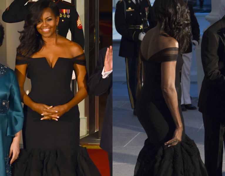 Kobieca Michelle Obama na kolacji z chińskim prezydentem