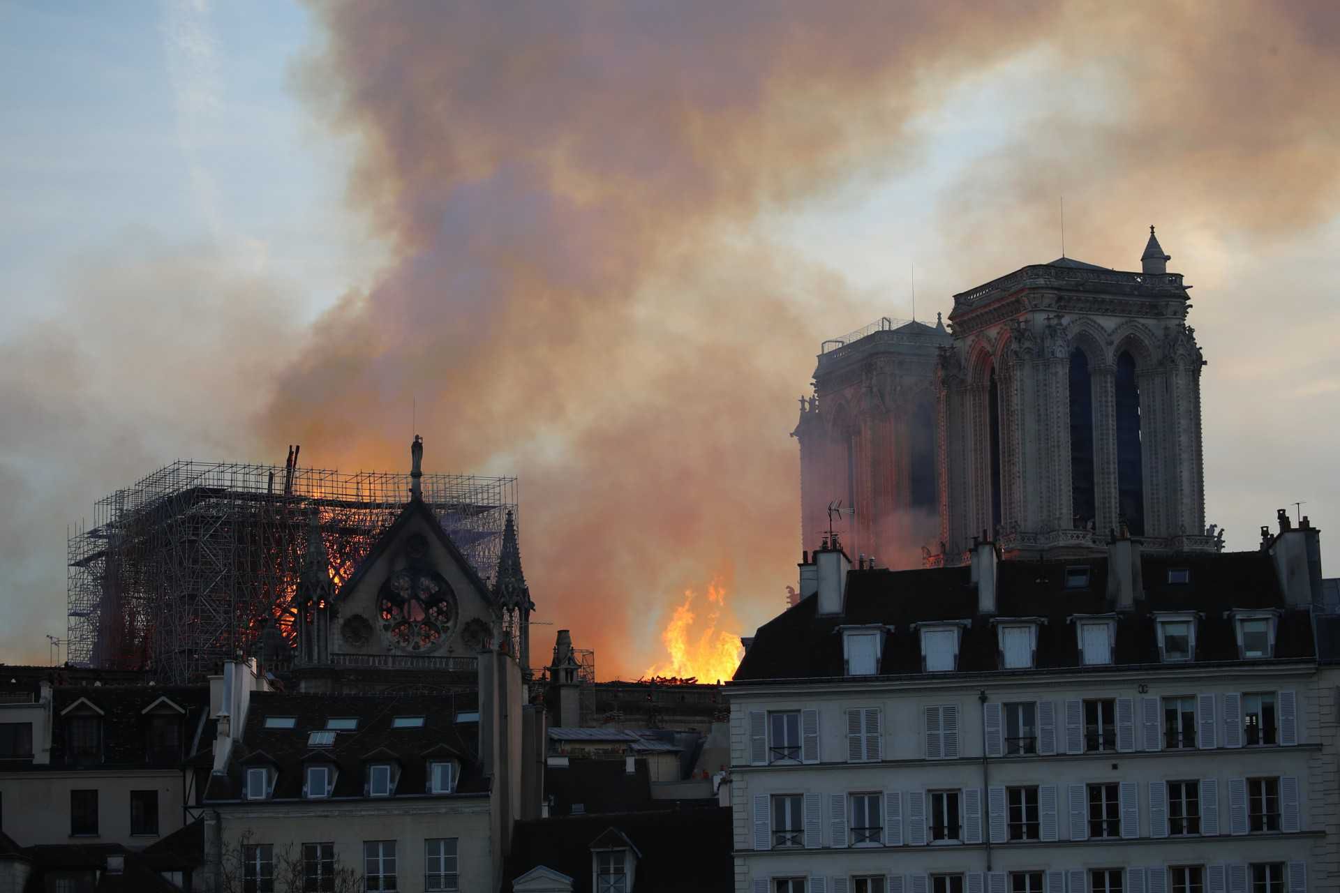 Incendie de la cathédrale Notre-Dame de Paris, Paris, le 15 avril 2019 Fire at cathédrale Notre-Dame de Paris, Paris 15th 2019.