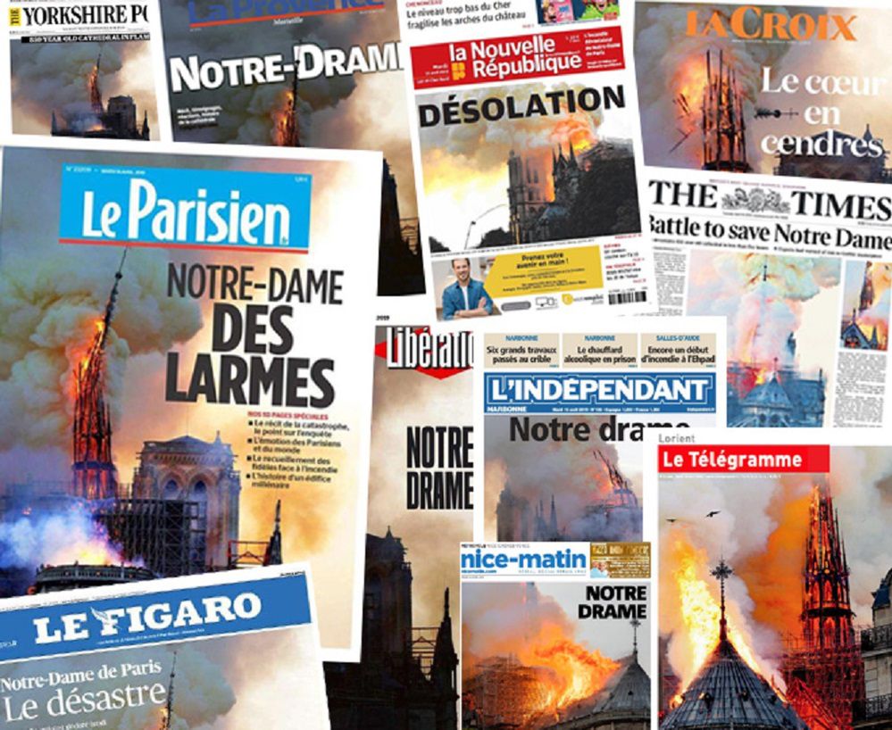 Katedra Notre Dame w ogniu. Francuska prasa: "Nasza historia w popiele"
