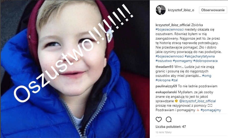 Krzysztof Ibisz również był zaangażowany w zbiórkę