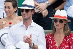 Ciężarna Pippa Middleton z mężem na turnieju tenisa. Brzuszek jest coraz większy