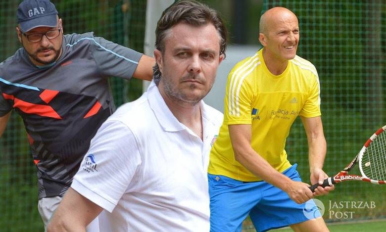 Gwiazdy na turnieju tenisowym: Piotr Gąsowski, Marek Bukowski, Robert Rozmus...