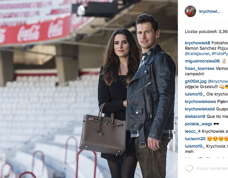 Grzegorz Krychowiak z Celią Jaunat na Instagramie