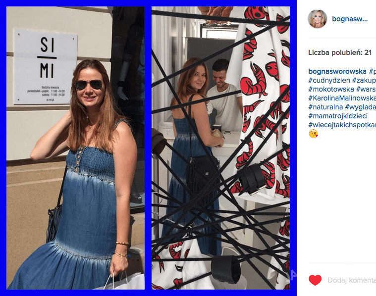 Bogna Sworowska na Instagramie zachwyciła się niedrogą sukienką Karoliny Malinowskiej