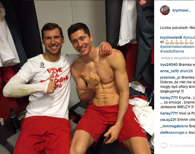 Grzegorz Krychowiak i Robert Lewandowski na Instagramie