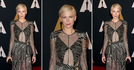 LOOK OF THE DAY: Michelle Williams stawia na metaliczny połysk
