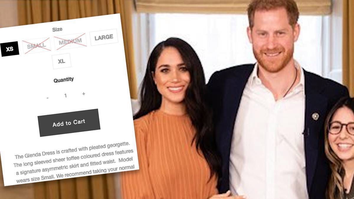 Meghan Markle w sukience w kolorze toffi