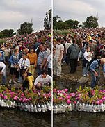 Uwili wianek i wrzucili go do falującej Wisły