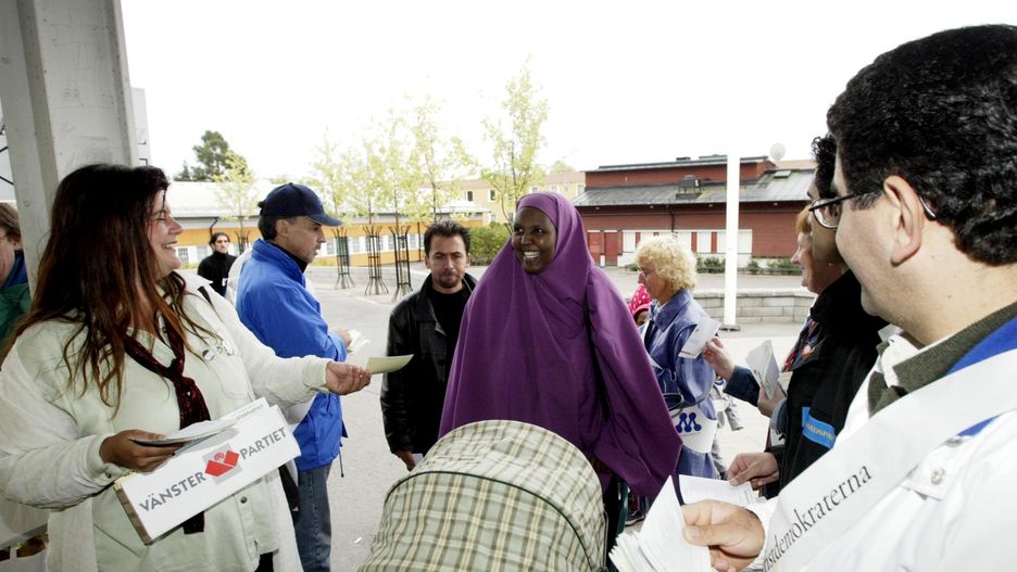 Imigrantka na przedmieściach Sztokholmu w Rinkeby