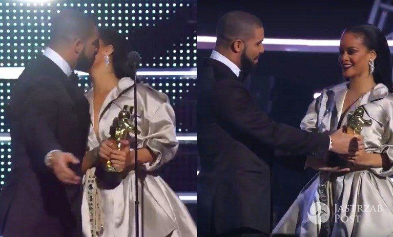 MTV VMA 2016: Drake wyznał publicznie miłość Rihannie! A potem... Ten pocałunek wyraźnie zmieszał wokalistkę