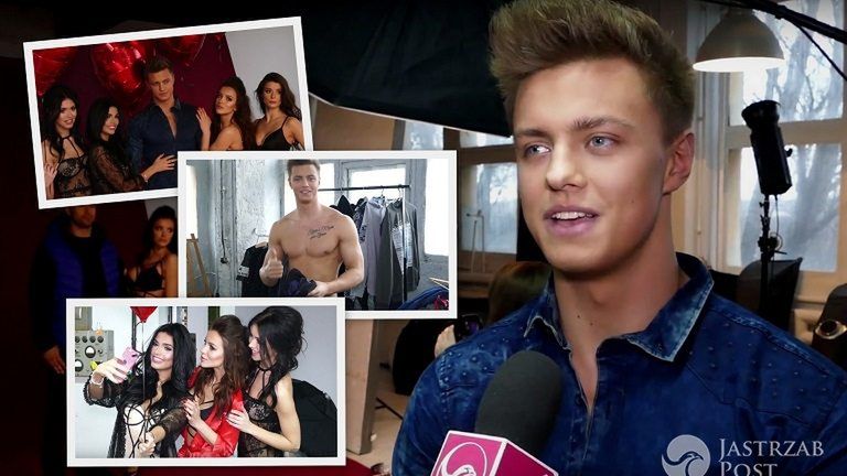Rafał Jonkisz z modelkami na sesji