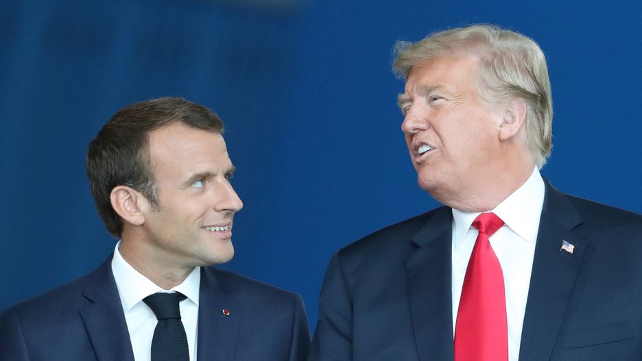 Donald Trump i Emmanuel Macron w Paryżu