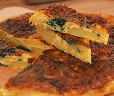 Tortilla ziemniaczana ze szpinakiem