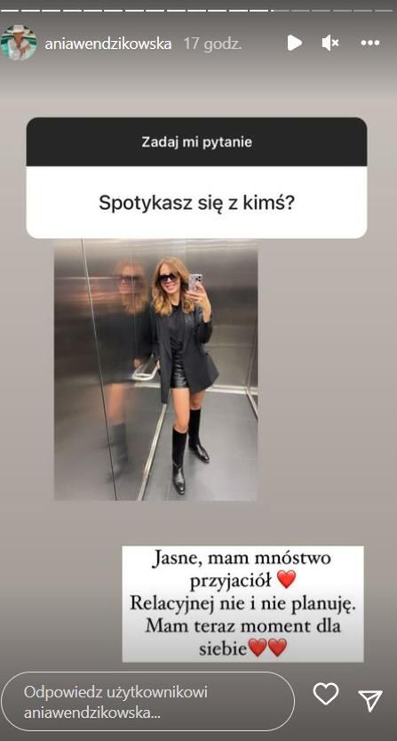Anna Wendzikowska o tym, czy się z kimś spotyka
