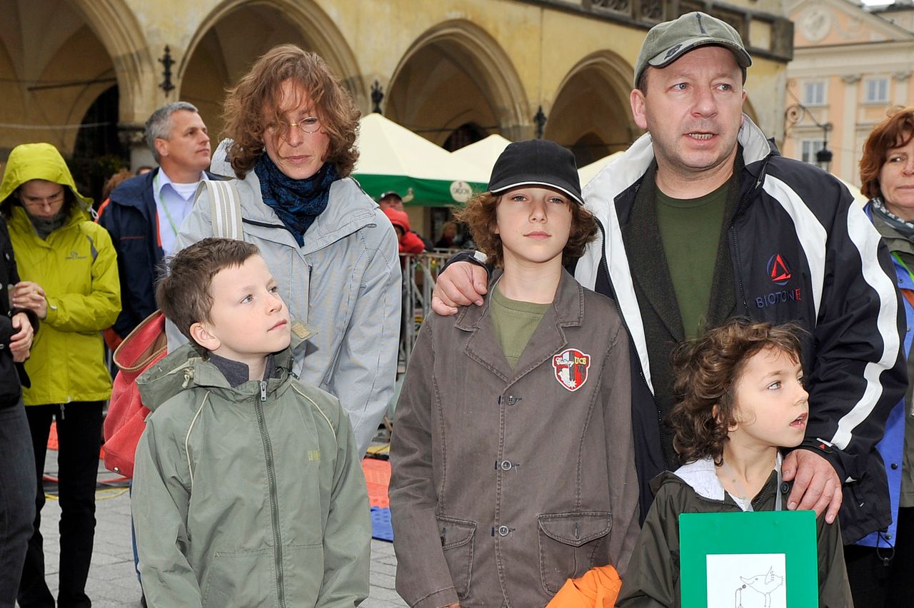 Aleksandra Justa i Zbigniew Zamachowski z dziećmi