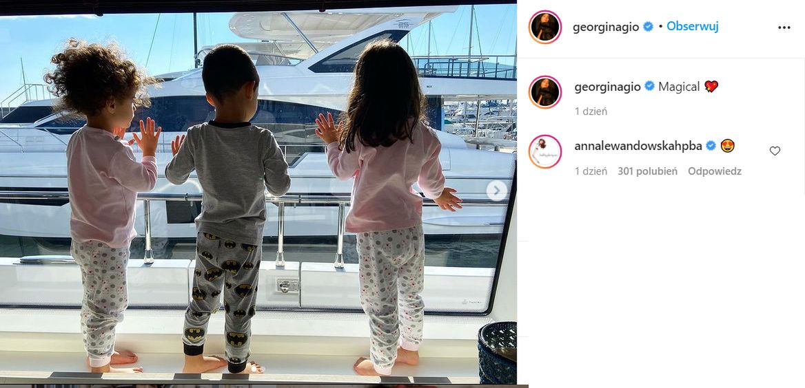 Georgina Rodriguez pokazała zdjęcie dzieci, Anna Lewandowska komentuje