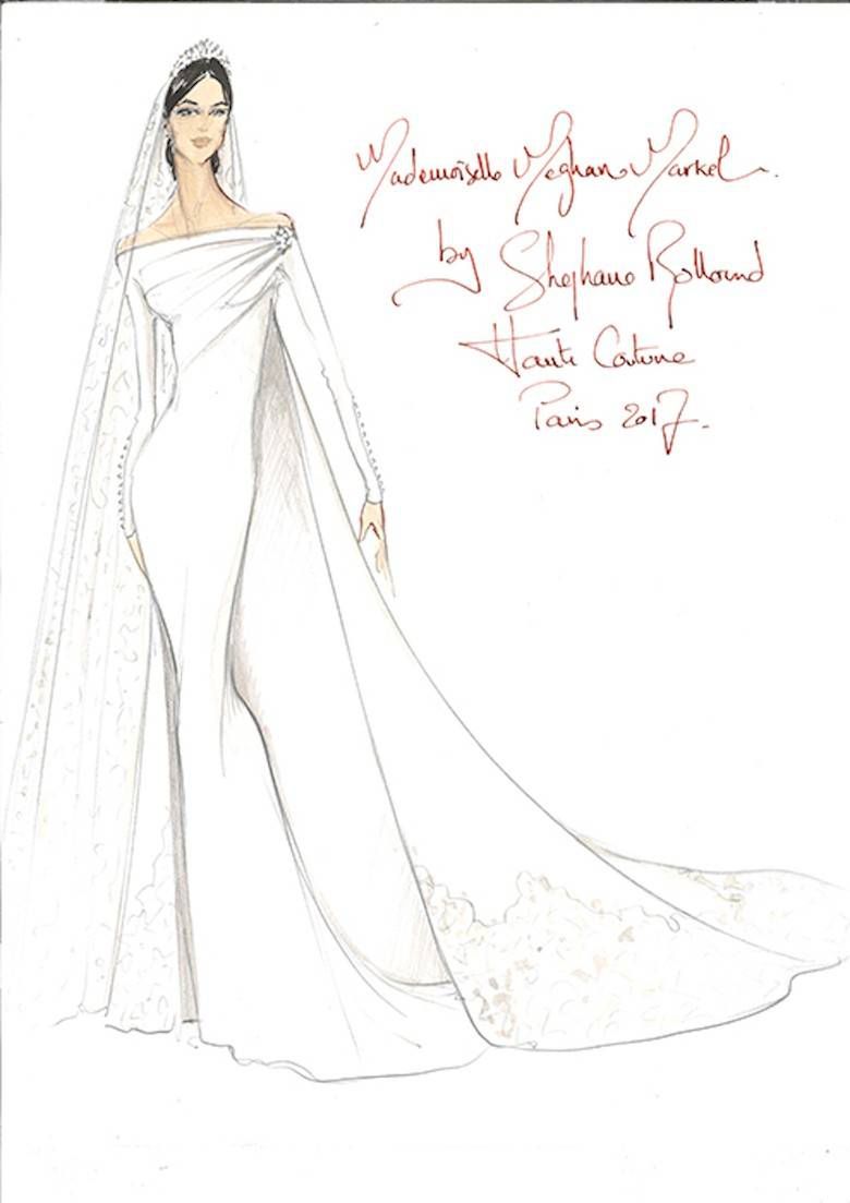 Suknia ślubna dla Meghan Markle, projekt Stephane Rolland (fot. Hello)