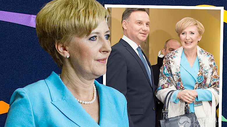 Agata Duda w błękitnej sukience w Zakopanem