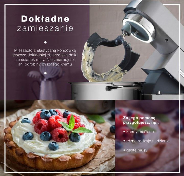 Mieszadło z elastyczną końcówką do przygotowywania kremów 