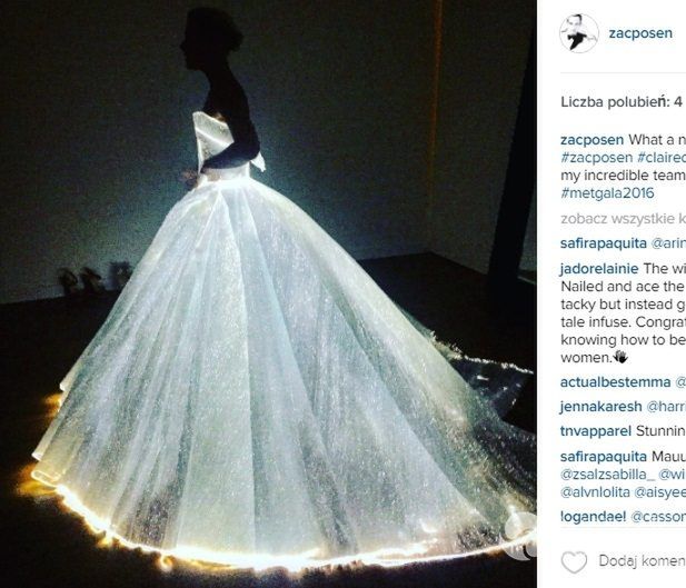 Suknia Claire Danes z MET Gali świeci się w ciemności