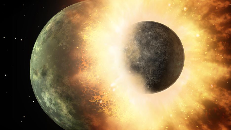 Wizualizacja zderzenia dwóch protoplanet