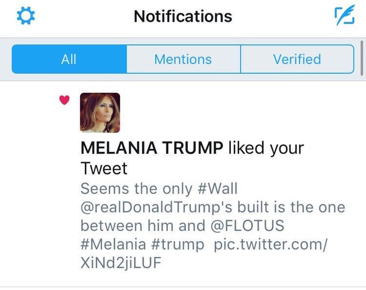 Melania Trump polubiła tweeta