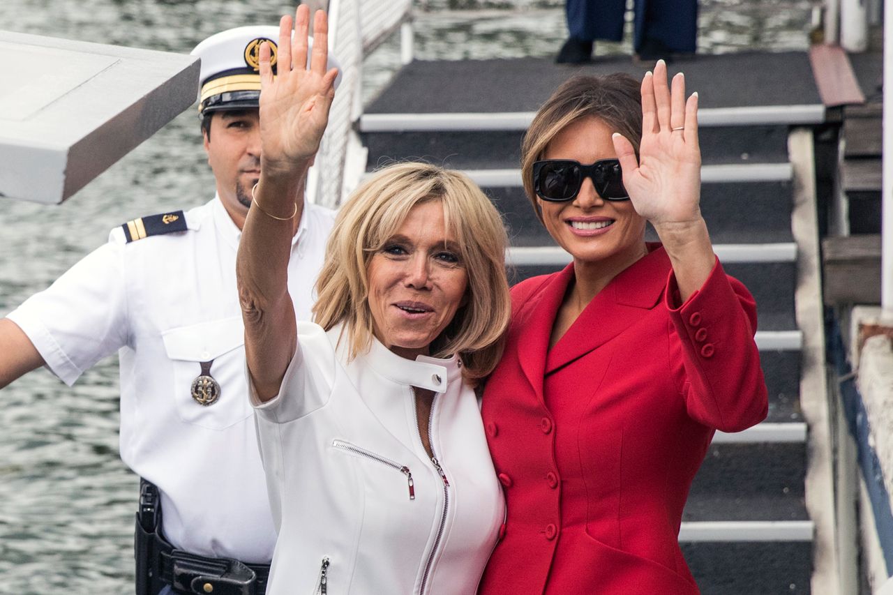 Melania i Brigitte. Uroczy dzień pierwszych dam w Paryżu