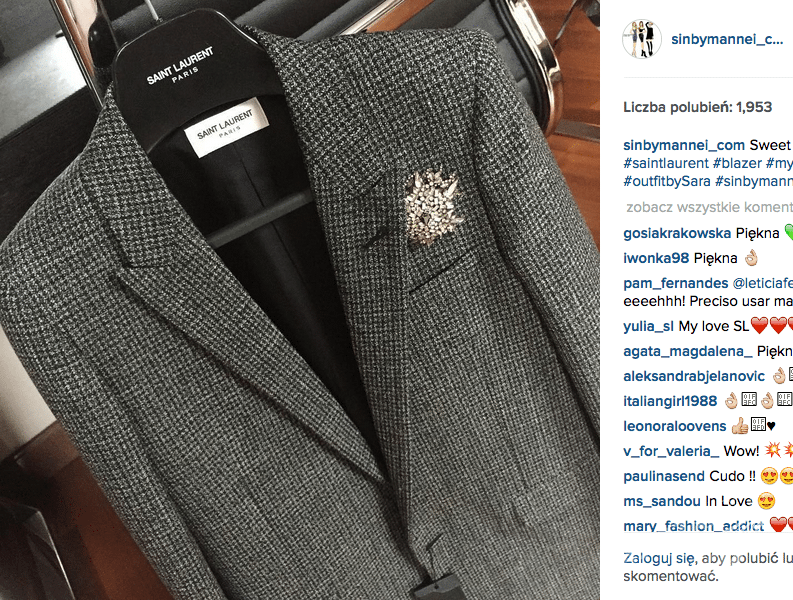 Marynarka Saint Laurent kosztowała 9 tysięcy złotych