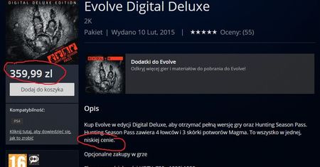 586 złotych - tyle kosztuje zawartość Evolve "na bogato"