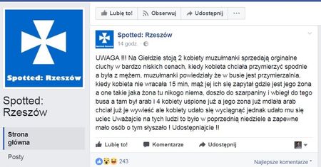 "Na giełdzie stoją 2 muzułmanki". Zmyślona historia zalewa polski internet